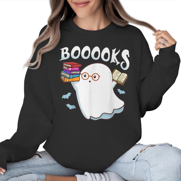 Halloween Books Librarian English Teacher Reader Reading Women Crewneck Sweatshirt