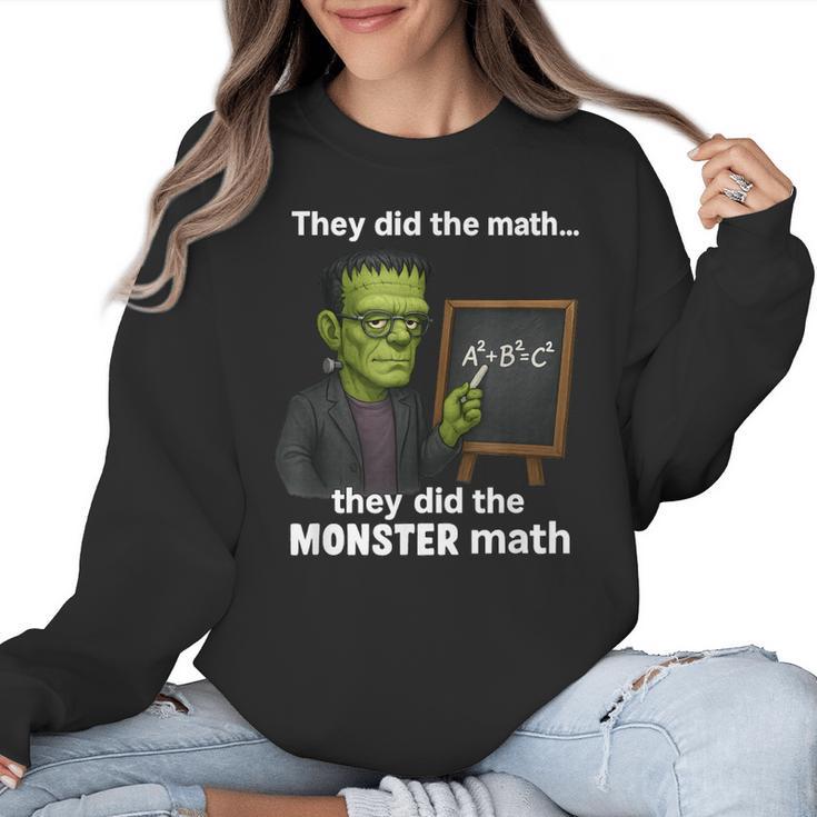 Halloween Monster Math Pun Teacher Humor Women Crewneck Sweatshirt