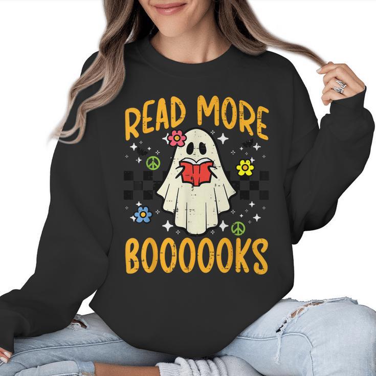 Halloween Read More Books Retro Costume Teacher Women Girls Women Crewneck Sweatshirt