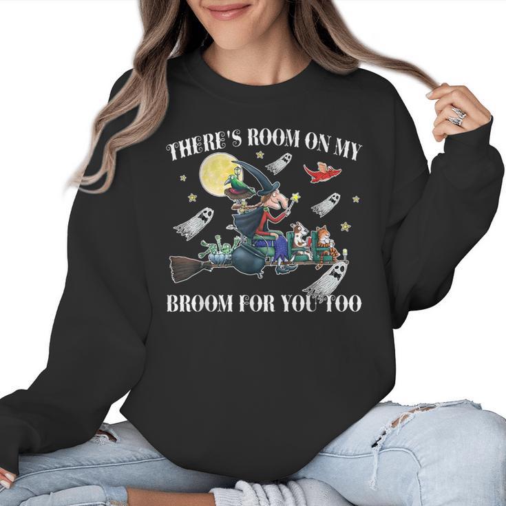 Halloween There's Room On My Broom For You Too Teacher Women Crewneck Sweatshirt