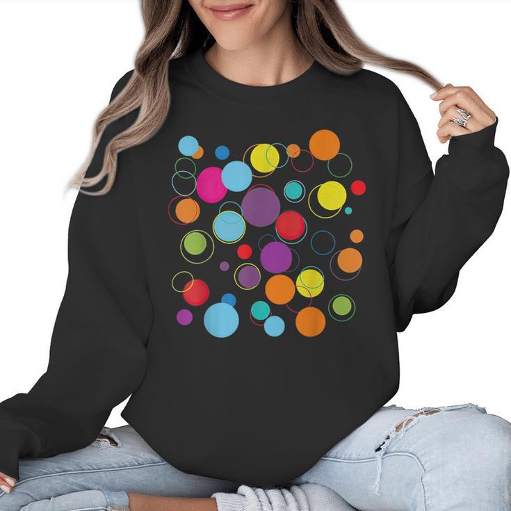 Happy Dot Day Colorful Polka Dot Art Teacher Student Kids Women Crewneck Sweatshirt