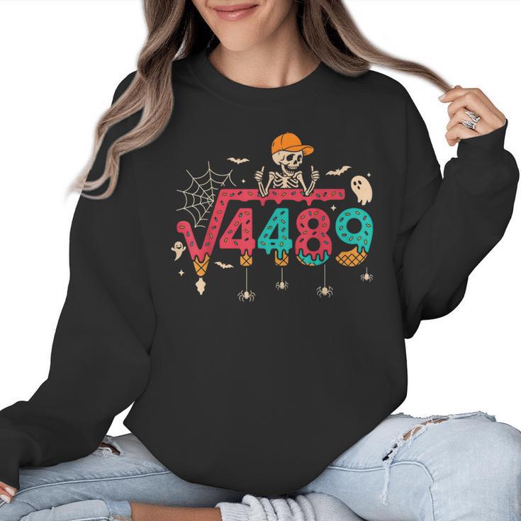 HUGvyn Square Root 4489 Math Teacher 67 Meme Halloween Women Crewneck Sweatshirt