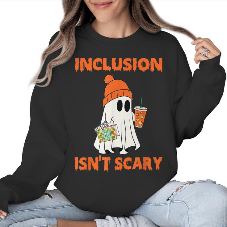 Inclusion Isn't Scary Shirt Halloween SLP Sped Teacher Women Crewneck Sweatshirt