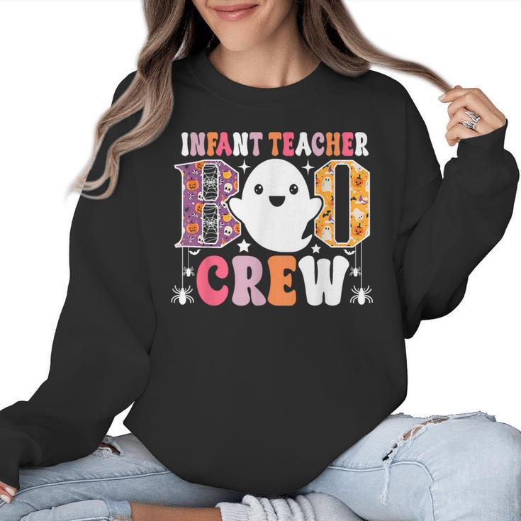 Infant Teacher Boo Crew Halloween Costume Women Crewneck Sweatshirt