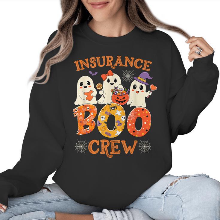 Insurance Boo Crew Halloween Spooky Costume Teacher Women Crewneck Sweatshirt