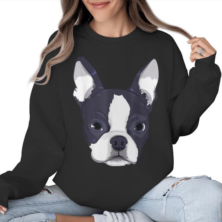 Kids Boston Terrier Dog For Women And Girls Women Crewneck Sweatshirt
