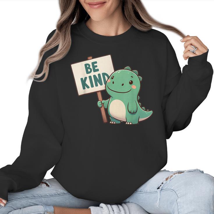 Be Kind Teacher Anti-Bullying Dino Kindness Women Men Boys Women Crewneck Sweatshirt