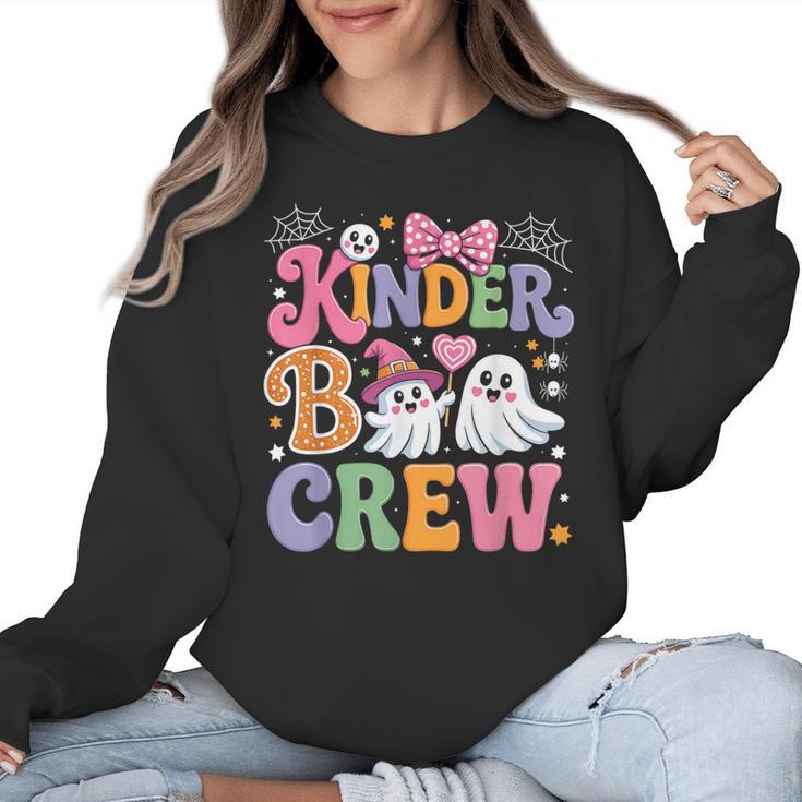 Kinder Boo Crew Kindergarten Teacher Student Halloween Women Crewneck Sweatshirt