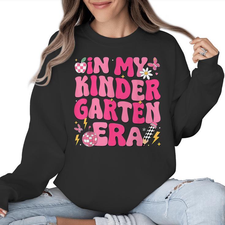 In My Kindergarten Era Girl Back To School Kinder Teacher Women Crewneck Sweatshirt