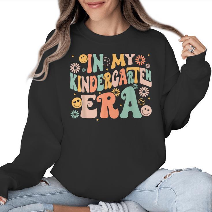 In My Kindergarten Era Retro Back To School Teacher Student Women Crewneck Sweatshirt