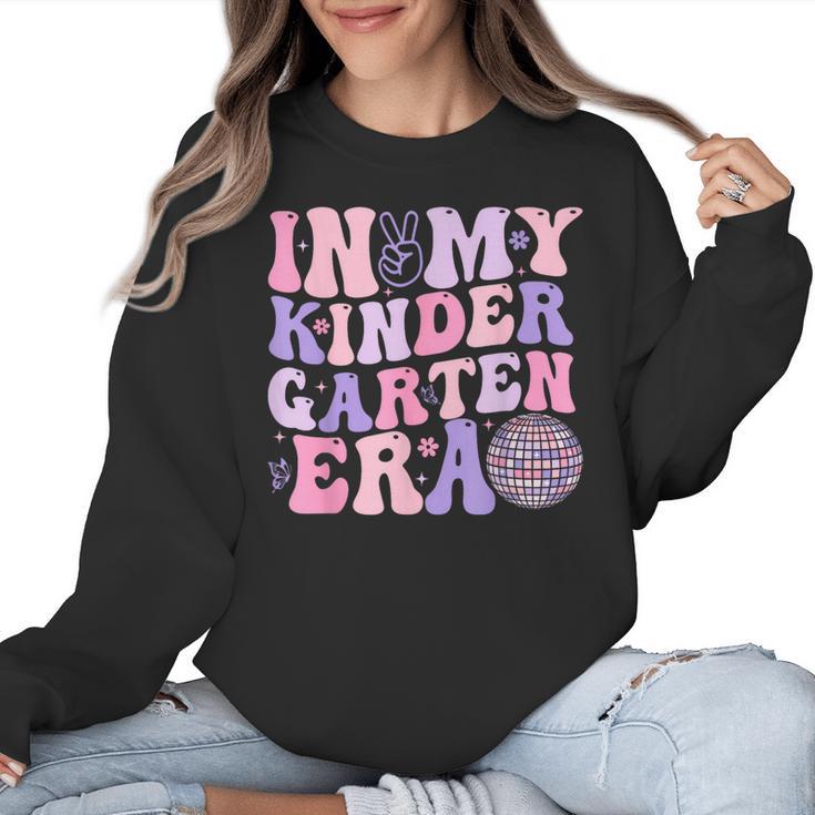 In My Kindergarten Era Teacher Kids Back To School Kinder Women Crewneck Sweatshirt