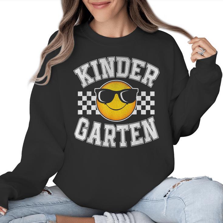 Kindergarten Teacher First Day Of Kinder Back To School Women Crewneck Sweatshirt