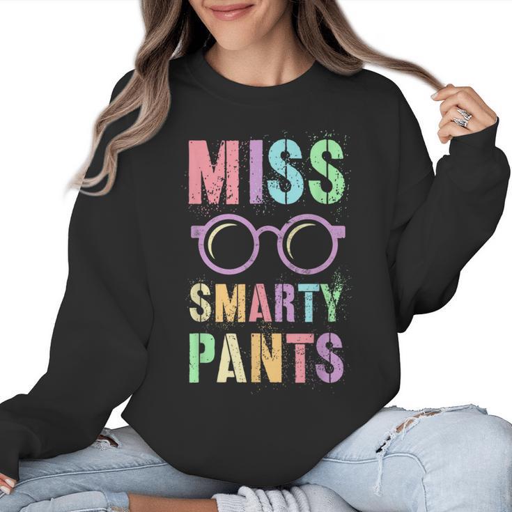 Little MISS SMARTY PANTS School Grad Teacher Last Day Women Crewneck Sweatshirt