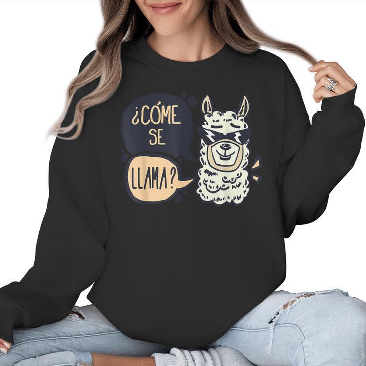 Llama Shirt English Teacher School Student ESL Joke Women Crewneck Sweatshirt