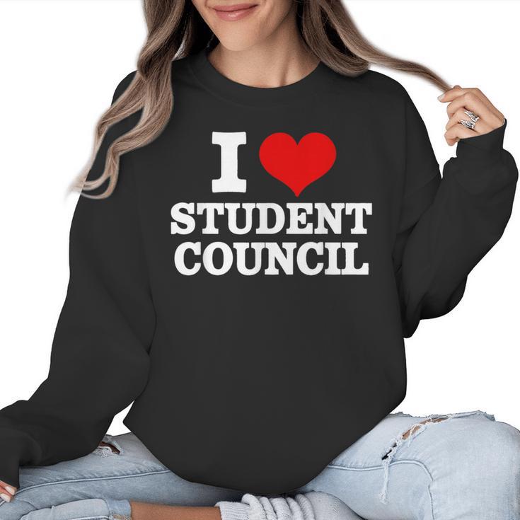 I Love Student Council Student Teacher Women Crewneck Sweatshirt