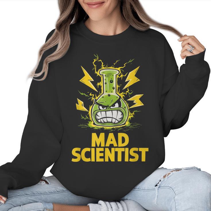 Mad Scientist Kids Youth Adult Science Teacher Chemistry Women Crewneck Sweatshirt
