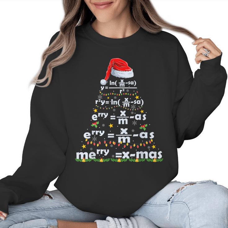 Math Equation Merry X-Mas Math Teacher Christmas Humor Men Women Kids Women Crewneck Sweatshirt