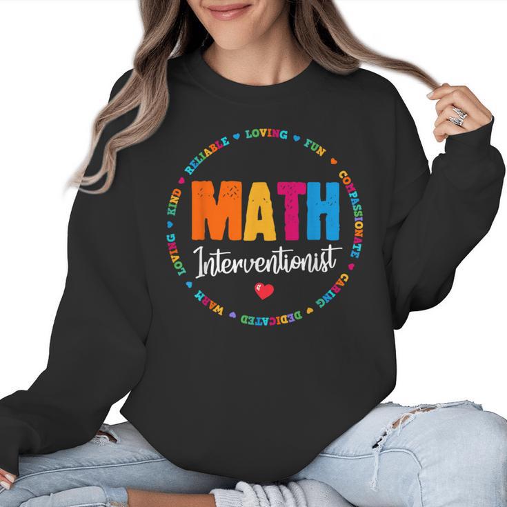 Math Interventionist Teacher Coach Squad Mathematics STEM Women Crewneck Sweatshirt