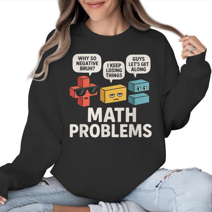 Math Problems Symbols Teacher Back To School Girl Boy Women Crewneck Sweatshirt