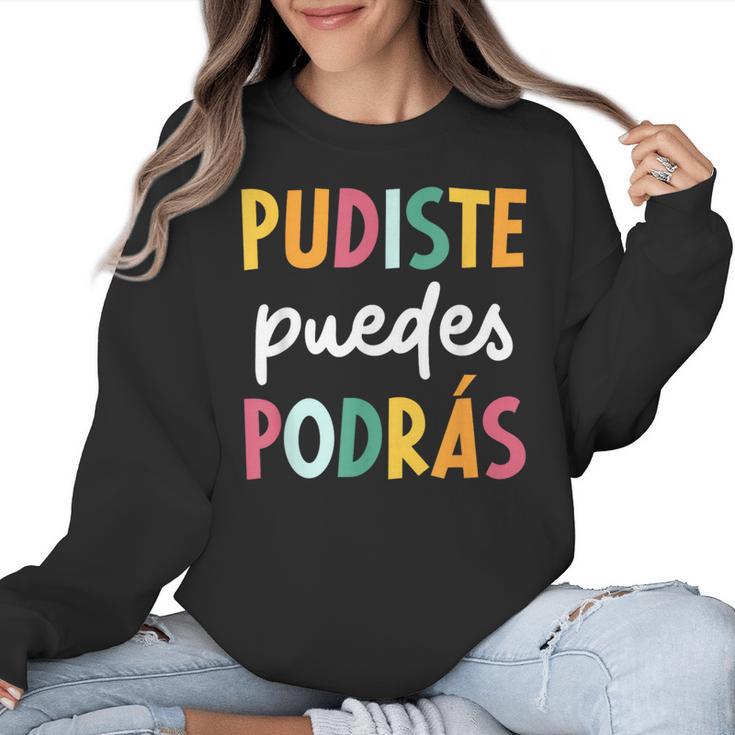 Multilingual Hispanic Heritage Spanish Teacher Maestra Women Crewneck Sweatshirt