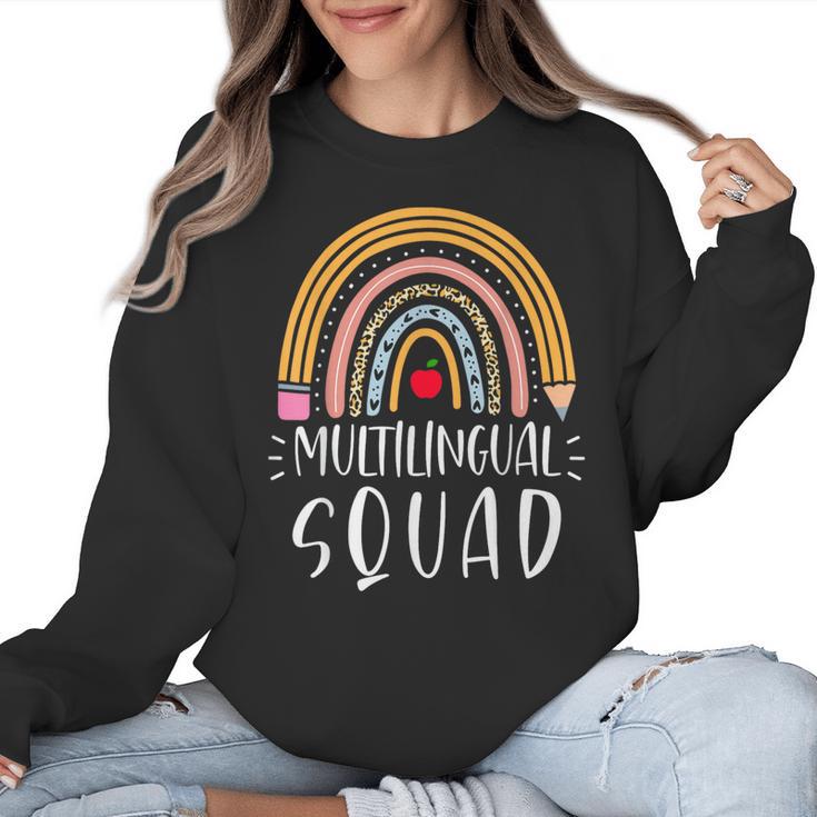 Multilingual Squad Multilingual Teacher Appreciation Kids Women Crewneck Sweatshirt