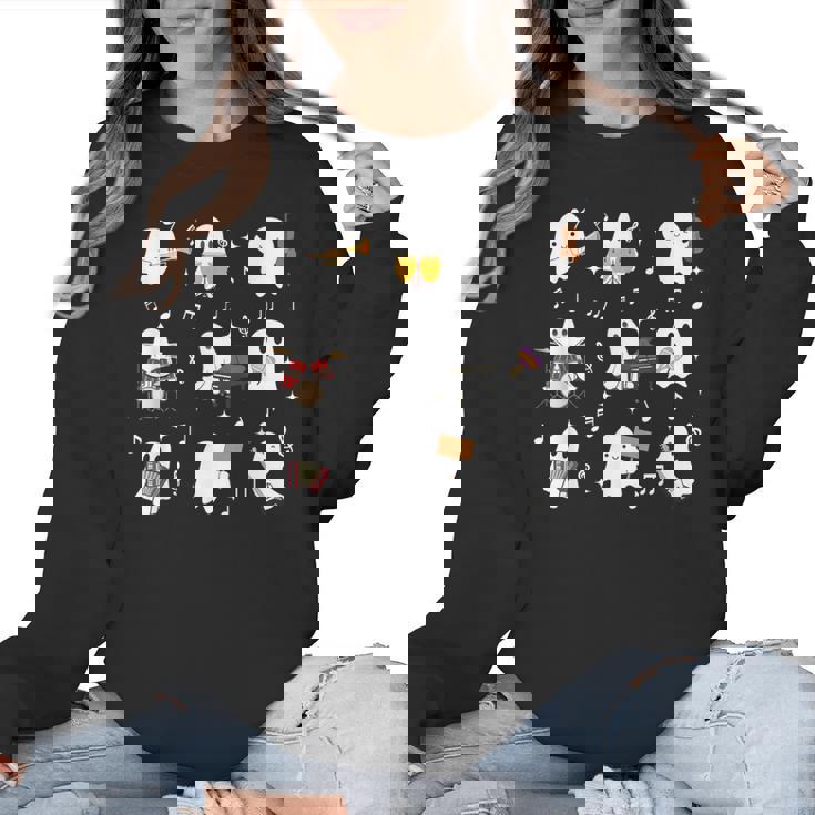 Music Teacher Halloween Music Teacher Education Women Crewneck Sweatshirt