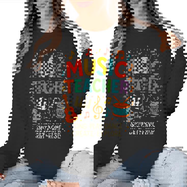 Music Teacher Music Sing Play Dance Choir Piano Women Crewneck Sweatshirt