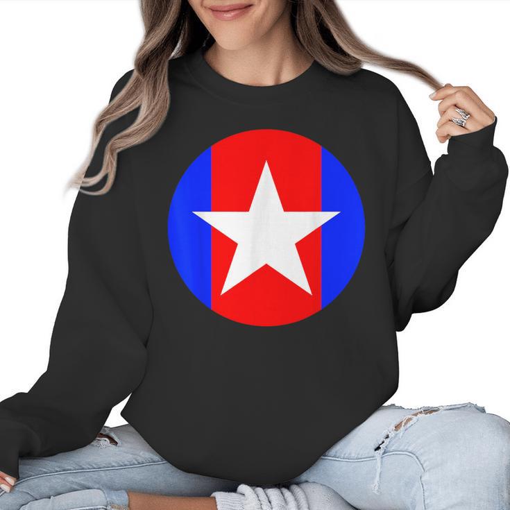 Nerdy Captain Sweatpants Retro Comic Book Fan Teacher Women Crewneck Sweatshirt