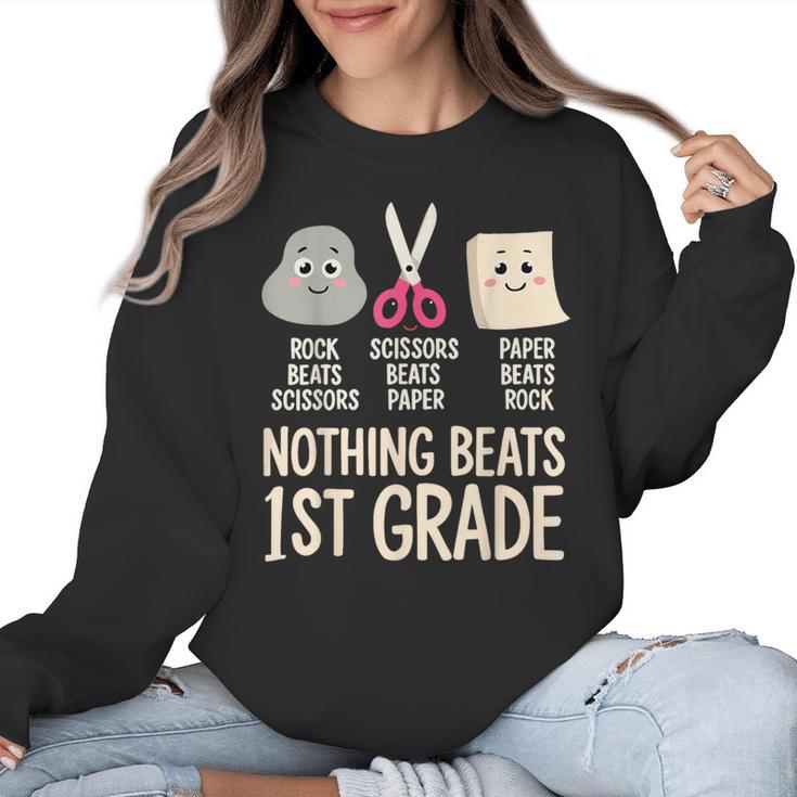 Nothing Beats 1st Grade Back To School Kids Teachers Women Crewneck Sweatshirt