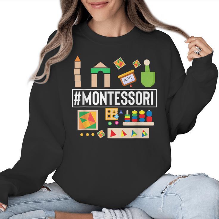 Novelty Montessori Studying Learning Schooling Teacher Love For Men Women Women Crewneck Sweatshirt