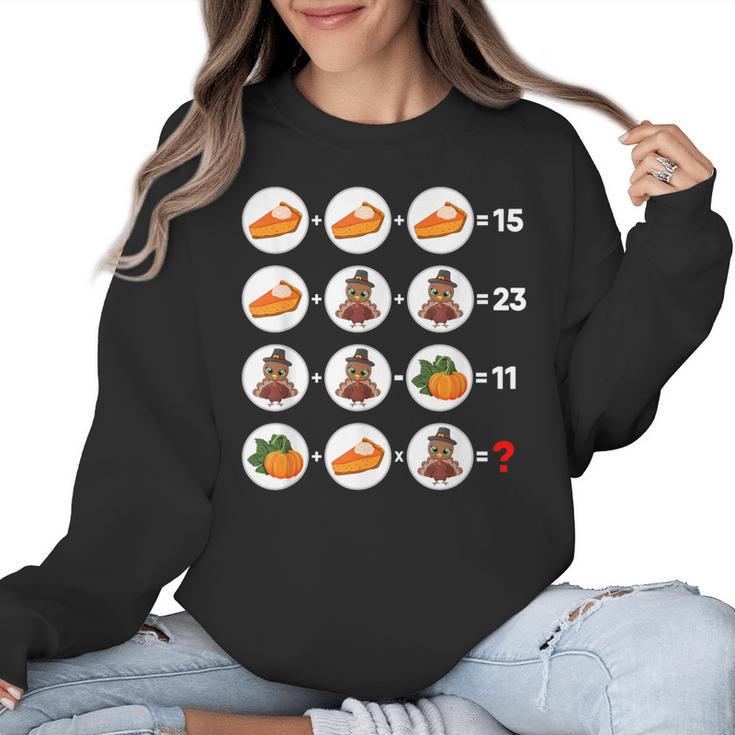 Order Of Operations Math Quiz Game Teacher Thanksgiving Women Crewneck Sweatshirt
