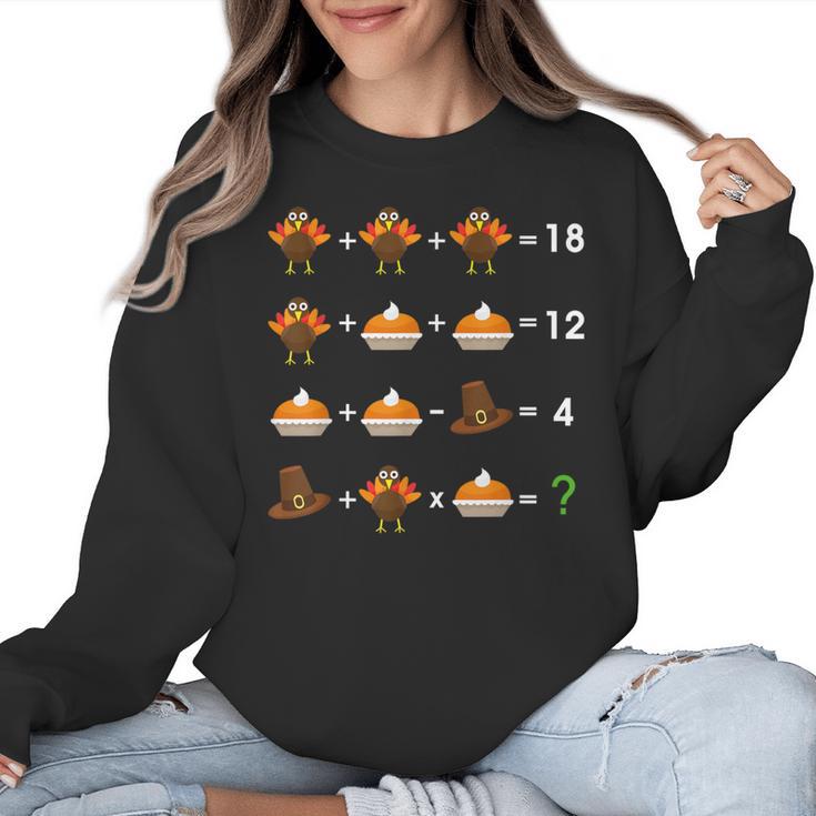 Order Of Operations Thanksgiving Quiz Math Teacher Women Crewneck Sweatshirt