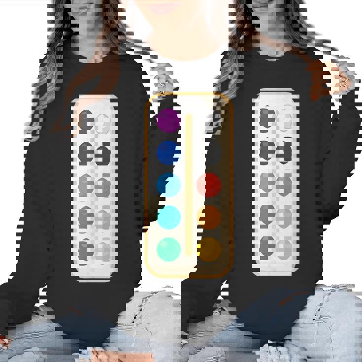 Paint Palette ArtSet Halloween Costume For Teachers Students For Men Women Kids Women Crewneck Sweatshirt