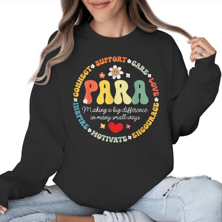 Paras Make It Possible Paraprofessional Teacher Assistant Women Crewneck Sweatshirt
