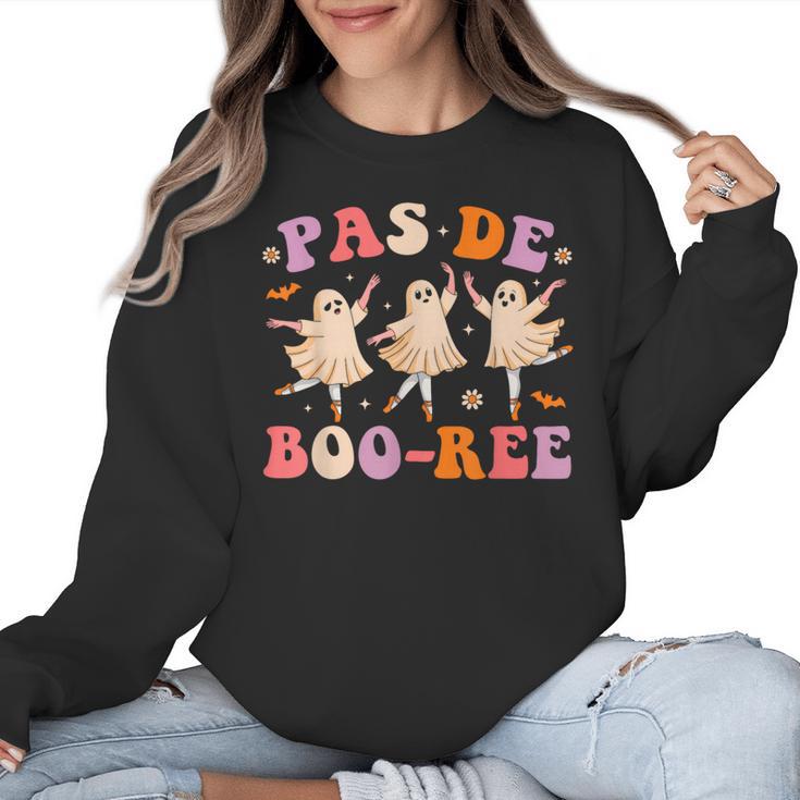 Pas De BOO-Rée Ballet Ghost Dancer Dance Teacher Halloween Women Crewneck Sweatshirt