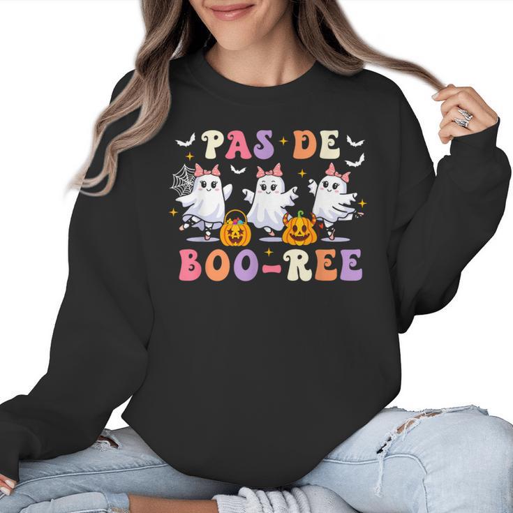 Pas De Boo-Ree Teachers Halloween Costume Ballet Dancers Women Crewneck Sweatshirt