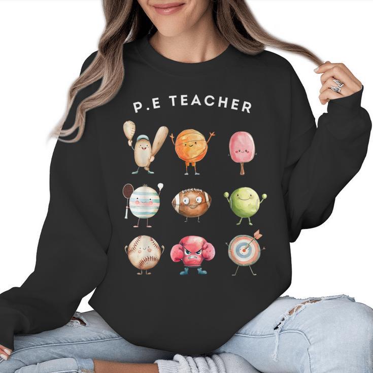 Physical Education Teacher PE Teacher Specials Back School Women Crewneck Sweatshirt