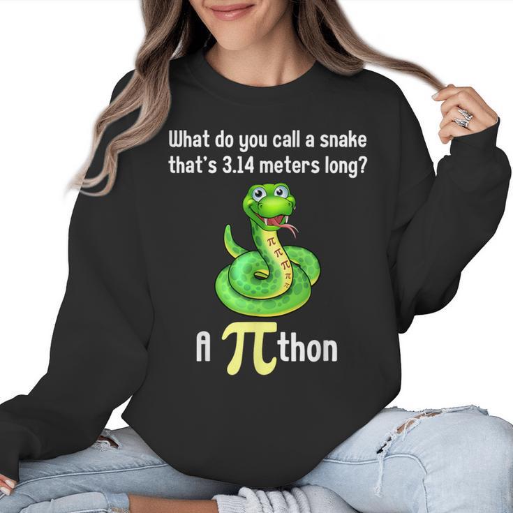 Pi Day Puns Pithon Math Teacher Jokes Women Men Kids Women Crewneck Sweatshirt