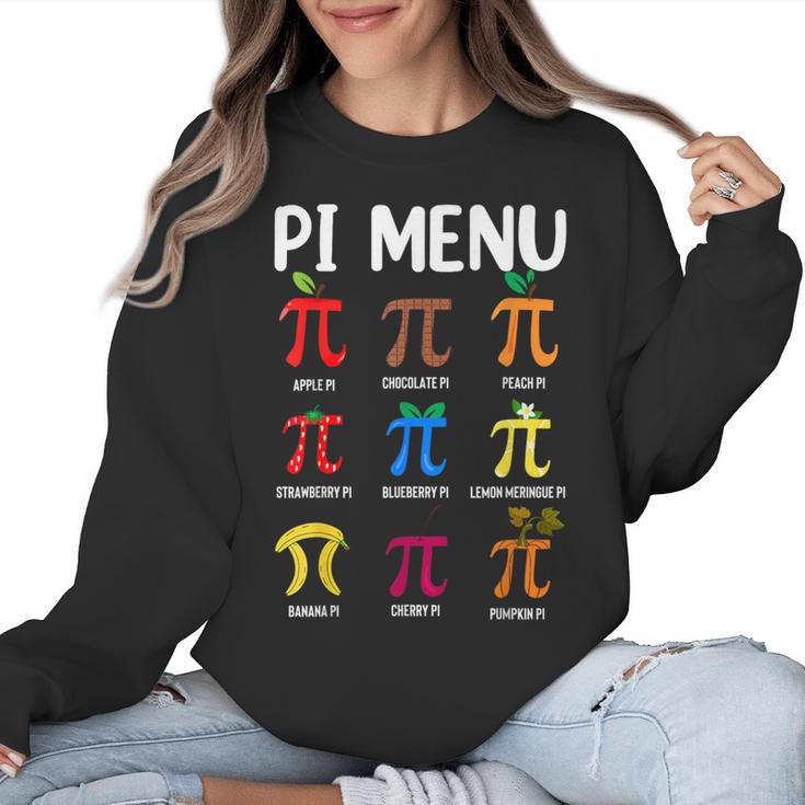 Pi Menu 314 Pi Symbol Math Teacher Happy Pi Day Women Crewneck Sweatshirt