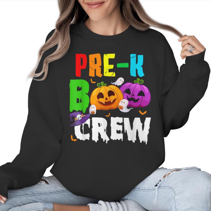Pre K Boo Crew Halloween Costume Teachers Kids Women Crewneck Sweatshirt