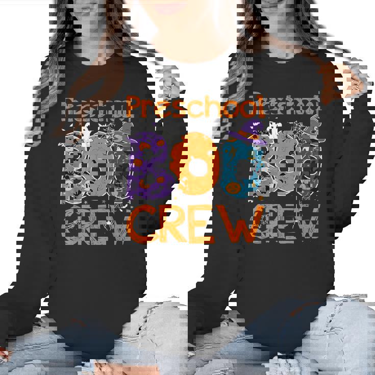 Preschool Boo Crew Preschool Halloween Teacher Kids Women Crewneck Sweatshirt