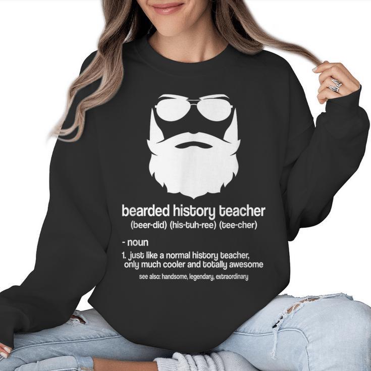 Professor Ancient Teaching Education Bearded History Teacher Women Crewneck Sweatshirt