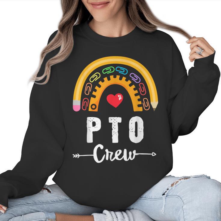 PTO Crew Parent School Volunteer Board Mom Parent Teacher Women Crewneck Sweatshirt