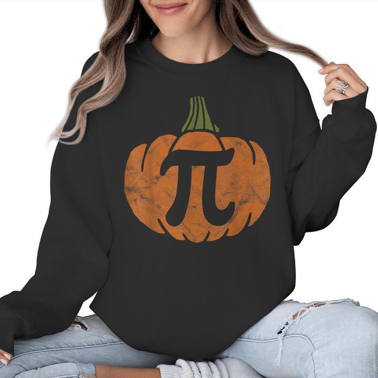 Pumpkin Pi Math Teacher Halloween Thanksgiving Day Costume Men Women Kids Women Crewneck Sweatshirt