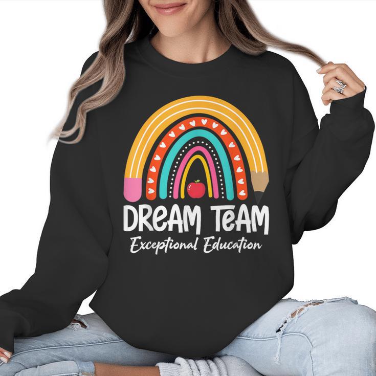 Rainbow Pencil Dream Exceptional Education Team SPED Teacher Women Crewneck Sweatshirt