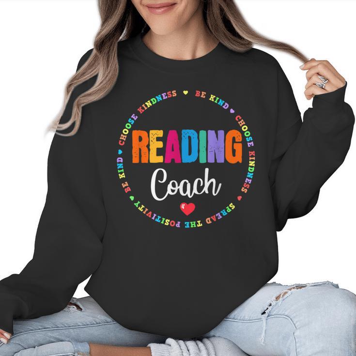 Reading Coach Teacher Interventionist Specialist Literacy Women Crewneck Sweatshirt