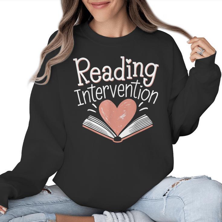 Reading Intervention Teacher Women Crewneck Sweatshirt