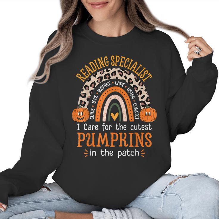 Reading Specialist Halloween Reading Teacher For Men Women Women Crewneck Sweatshirt