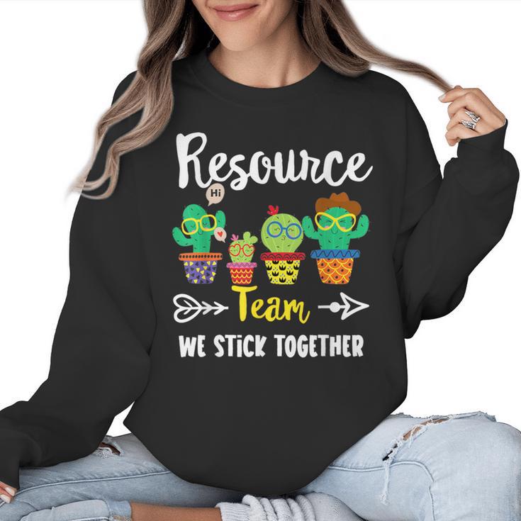 Resource Team Cactus Crew Resource Teacher Squad Women Crewneck Sweatshirt