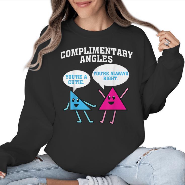 Right Acute Triangle Math Teacher Cool Geometry Women Crewneck Sweatshirt